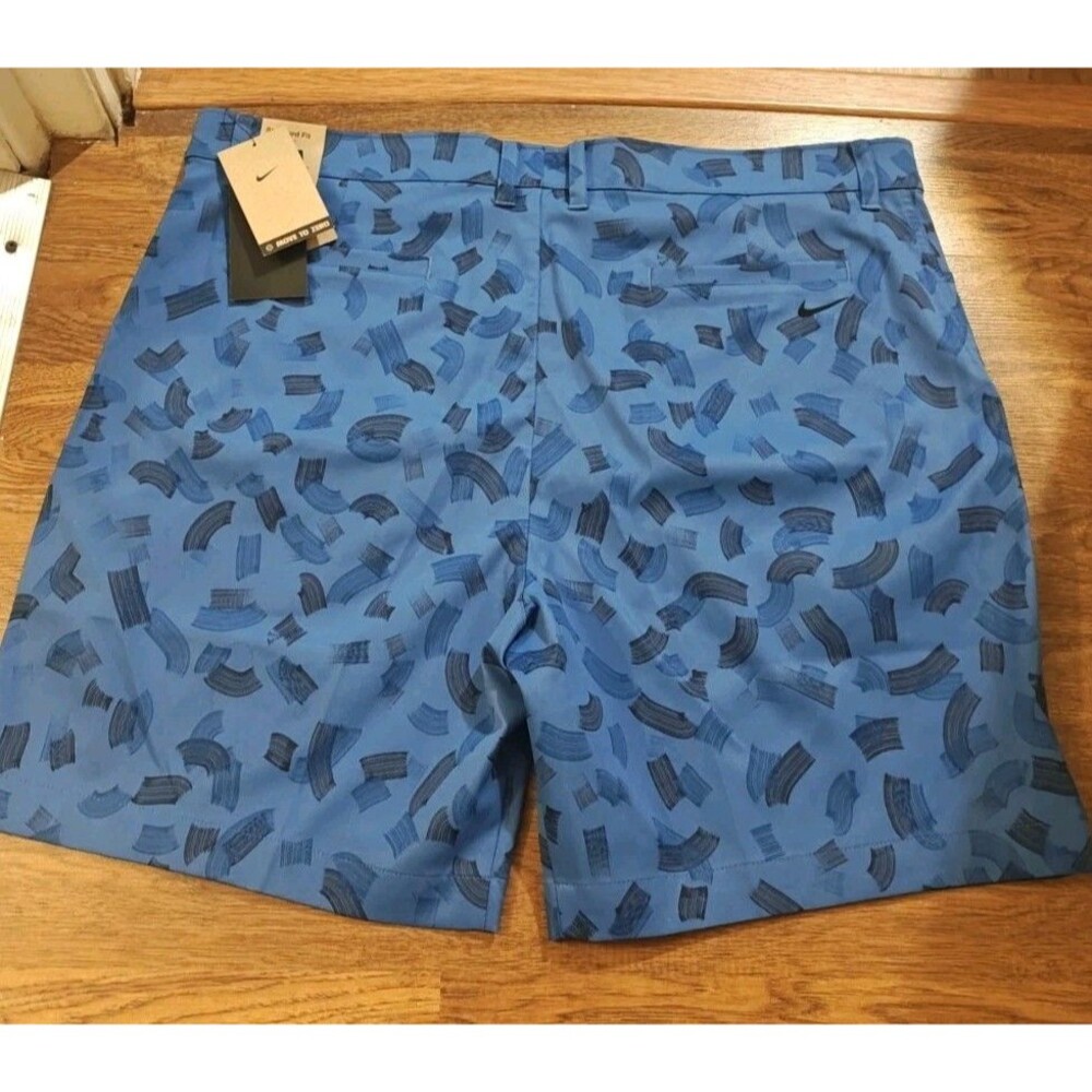 NWT Nike Move To Zero Shorts Men's 42x9 Geometric Blue Golf Chino Performance - Picture 9 of 9